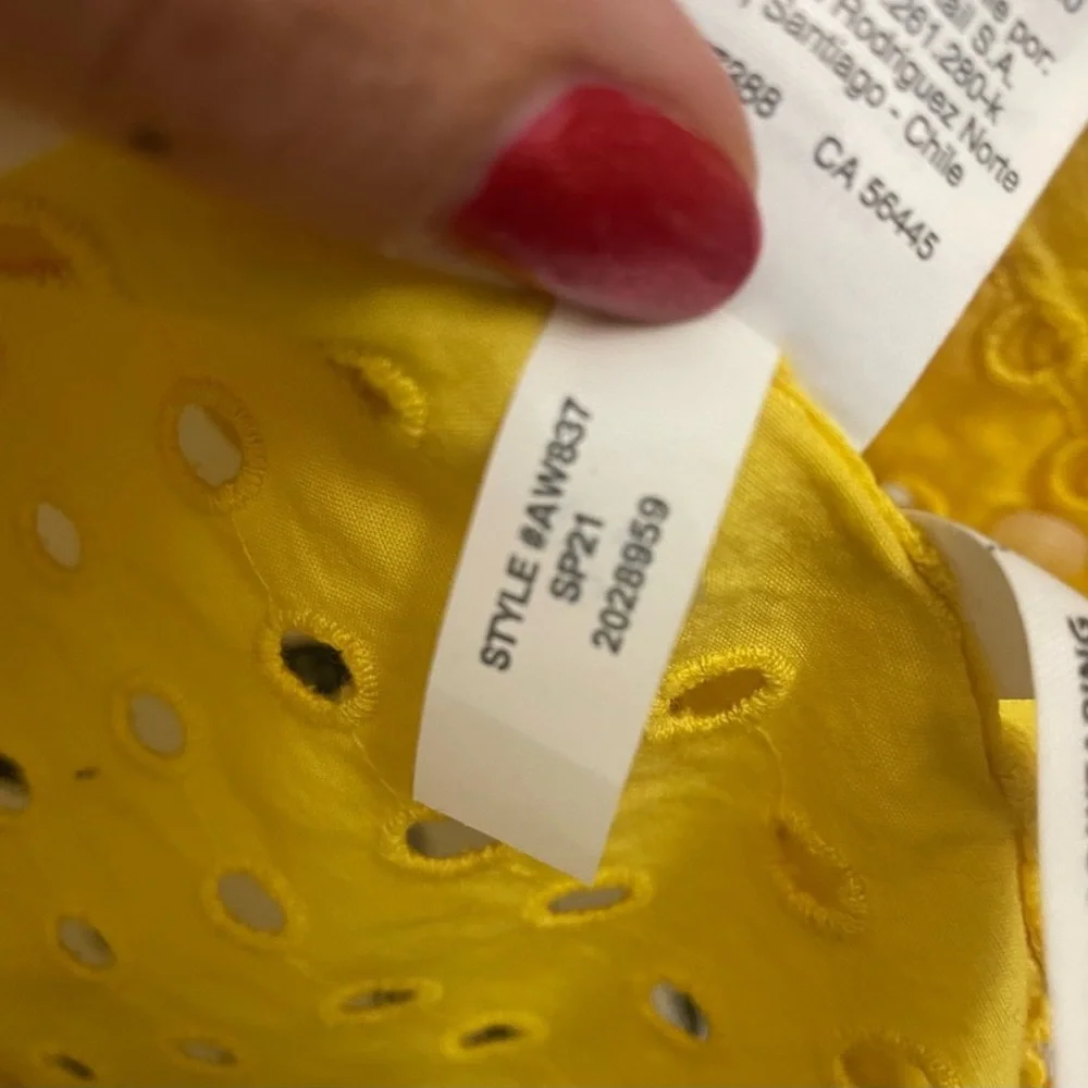 J.Crew eyelet, yellow button up cotton blouse - Picture 10 of 14
